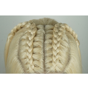 Lace Parting Wig in Blond – Glattes langes Haar mit Zopfdetails