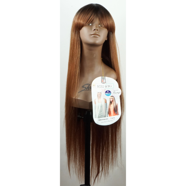Boss Wig Premium Synthetic Langhaarperücke mit Pony