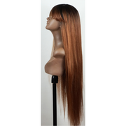 Boss Wig Premium Synthetic Langhaarperücke mit Pony
