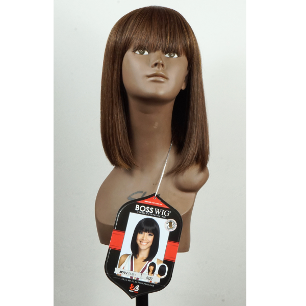 Boss Wig - Glattes Bob-Perücke mit Pony, Farbe: Braun/Schwarz