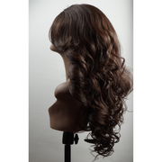 Lockige Perücke für einen glamourösen Look - Farbe 4 (Dunkelbraun)