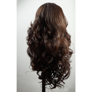 Lockige Perücke für einen glamourösen Look - Farbe 4 (Dunkelbraun)