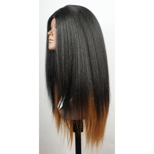 Langhaar-Perücke "Ombre Straight" - Schwarz bis Braun