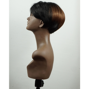 Kurzer Bob Perücke in Ombre Braun/Schwarz - Prism Kollektion