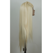 Lace Parting Wig in Blond – Glattes langes Haar mit Zopfdetails
