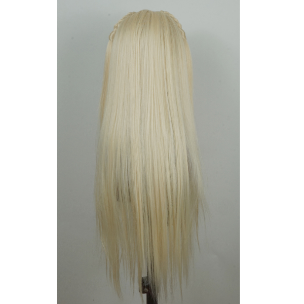 Lace Parting Wig in Blond – Glattes langes Haar mit Zopfdetails