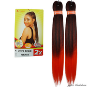Pre-Stretched Braiding Hair T1B/Red