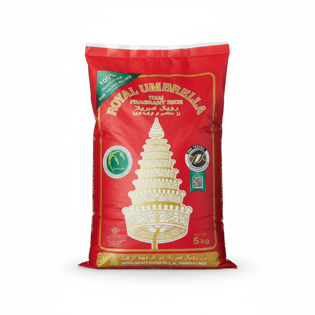Royal Umbrella rice, jasmine rice, Thai rice, fragrant rice, premium rice