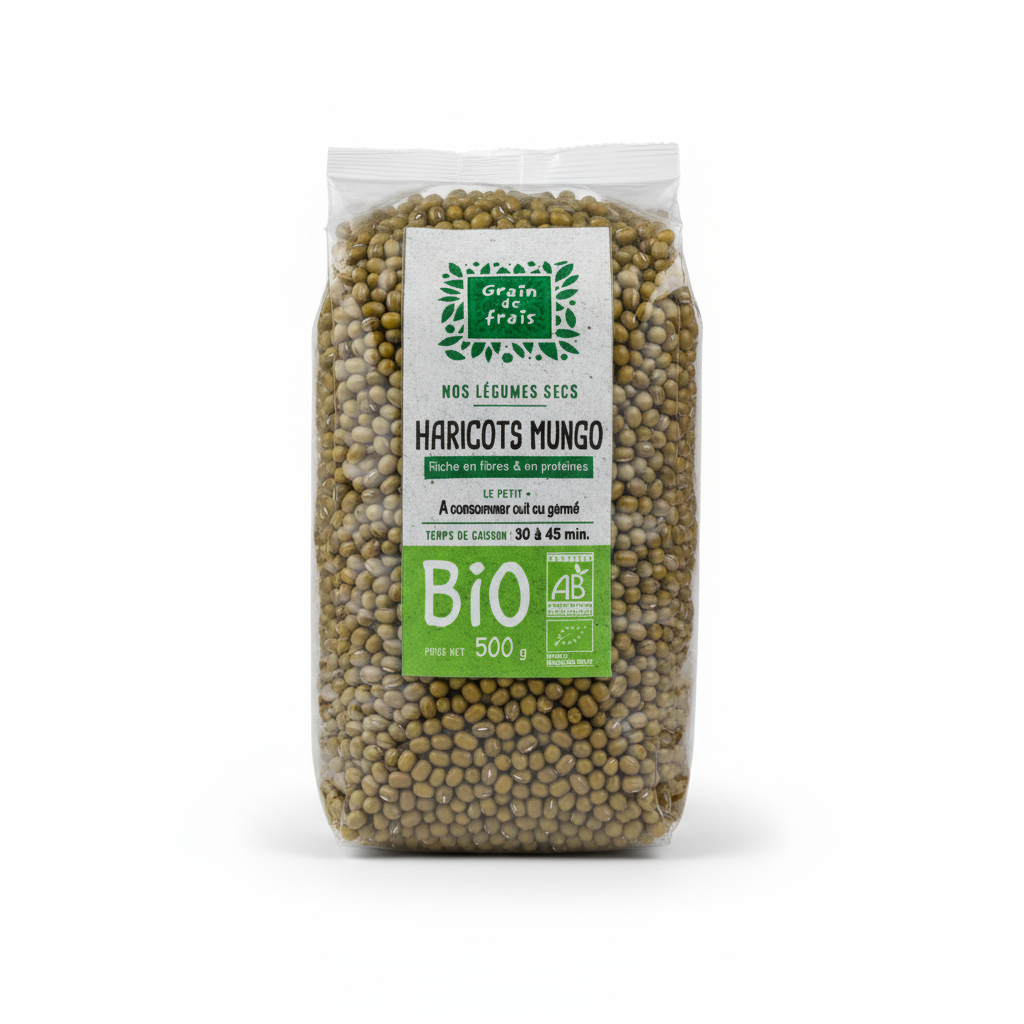 Mungbohnen bio, Haricots Mungo, Mungbohnen keimen, Sprossen, Bohnen 500 g, vegane Proteine, Dal, asiatische Küche