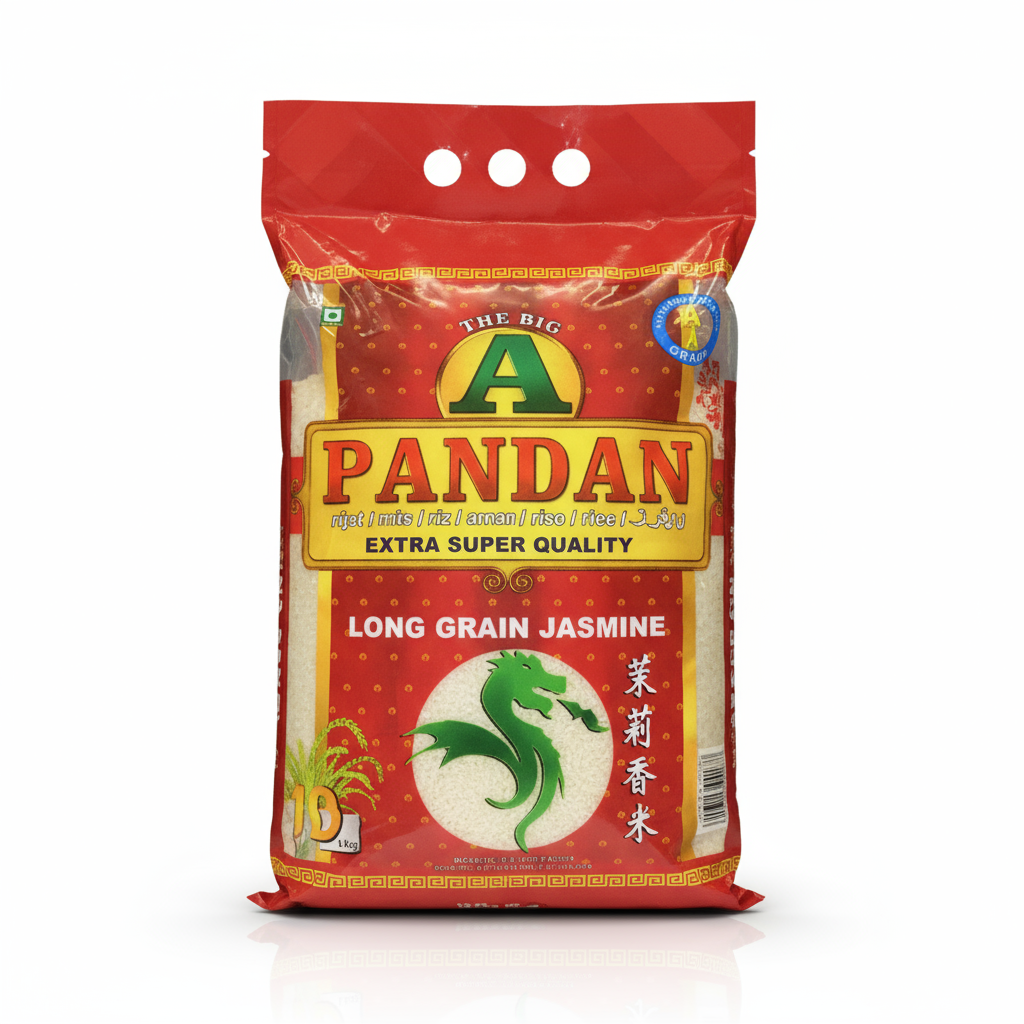 Pandan jasmine rice, fragrant rice, Thai rice, aromatic rice, premium jasmine rice